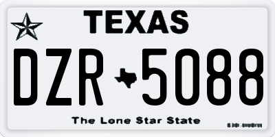 TX license plate DZR5088