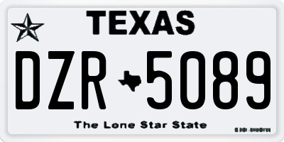 TX license plate DZR5089