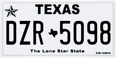 TX license plate DZR5098