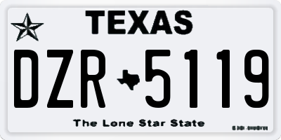TX license plate DZR5119