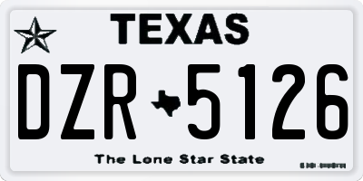 TX license plate DZR5126