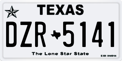 TX license plate DZR5141