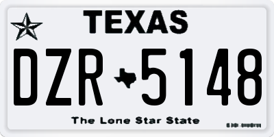 TX license plate DZR5148