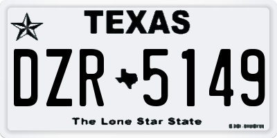 TX license plate DZR5149