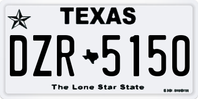 TX license plate DZR5150