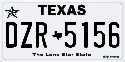 TX license plate DZR5156