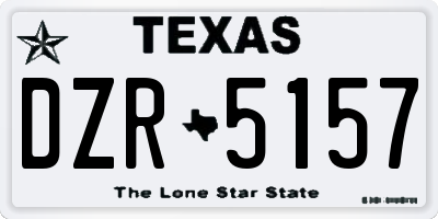 TX license plate DZR5157