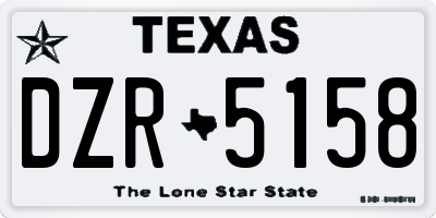 TX license plate DZR5158