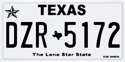 TX license plate DZR5172