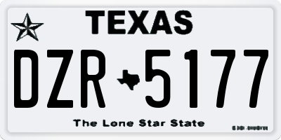 TX license plate DZR5177