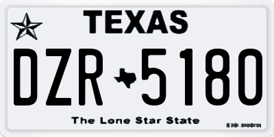 TX license plate DZR5180