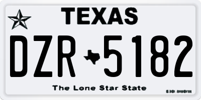 TX license plate DZR5182