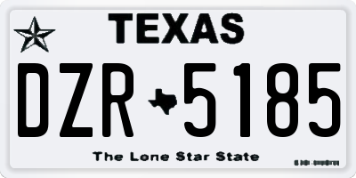 TX license plate DZR5185