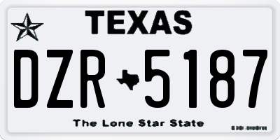 TX license plate DZR5187