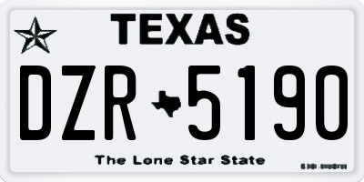 TX license plate DZR5190
