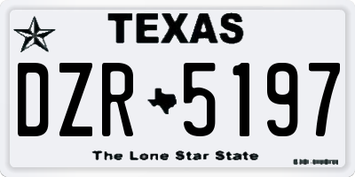 TX license plate DZR5197