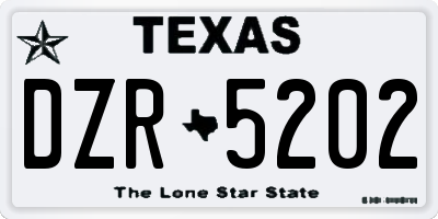 TX license plate DZR5202