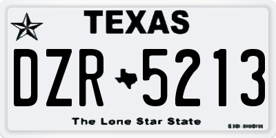 TX license plate DZR5213