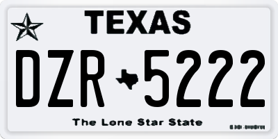TX license plate DZR5222