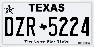 TX license plate DZR5224