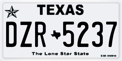 TX license plate DZR5237