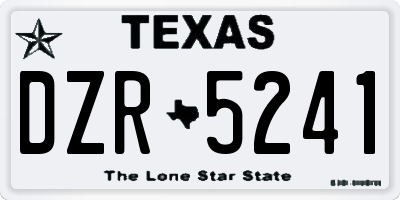 TX license plate DZR5241