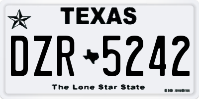 TX license plate DZR5242