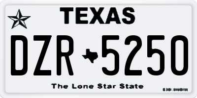 TX license plate DZR5250