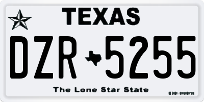 TX license plate DZR5255