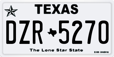 TX license plate DZR5270