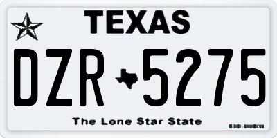 TX license plate DZR5275
