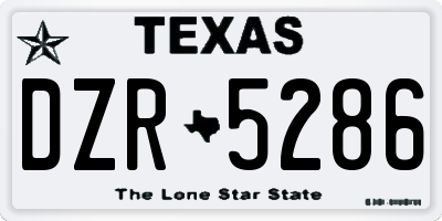 TX license plate DZR5286