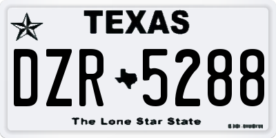 TX license plate DZR5288