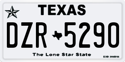 TX license plate DZR5290