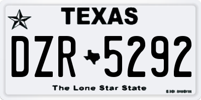 TX license plate DZR5292