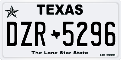 TX license plate DZR5296