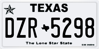 TX license plate DZR5298