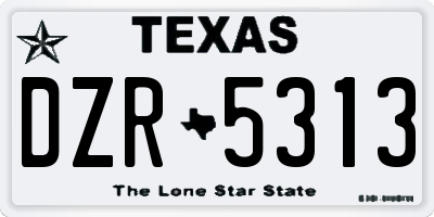 TX license plate DZR5313