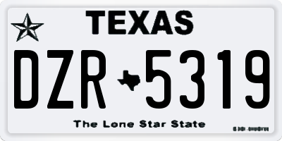 TX license plate DZR5319