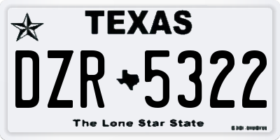 TX license plate DZR5322