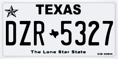 TX license plate DZR5327