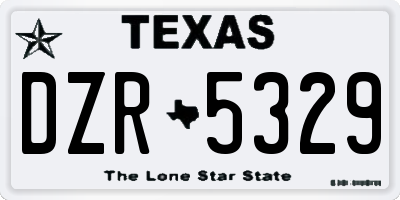 TX license plate DZR5329