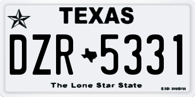 TX license plate DZR5331