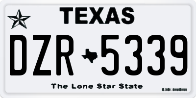 TX license plate DZR5339