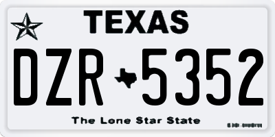 TX license plate DZR5352