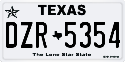 TX license plate DZR5354