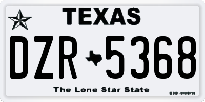 TX license plate DZR5368
