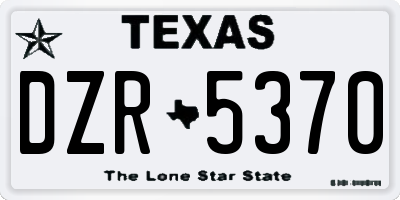 TX license plate DZR5370