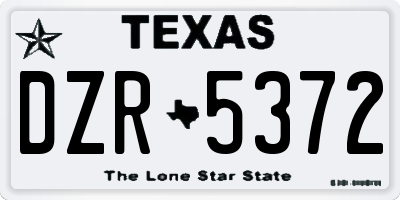 TX license plate DZR5372