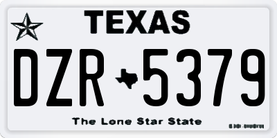 TX license plate DZR5379